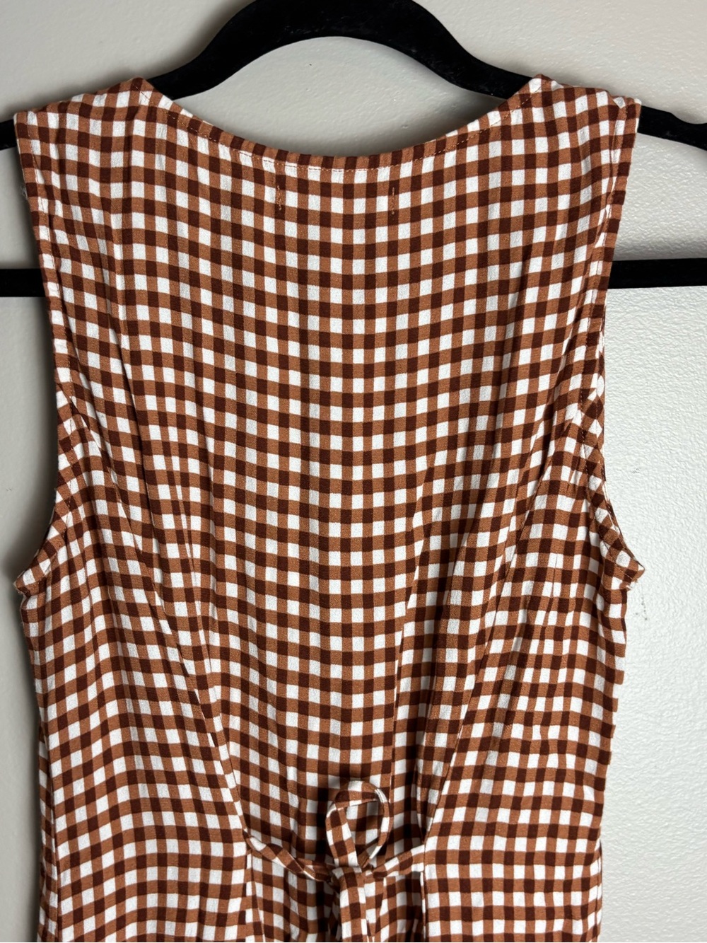 Reformation Brown and White Gingham Button-Front Tunic - Picture 7 of 11